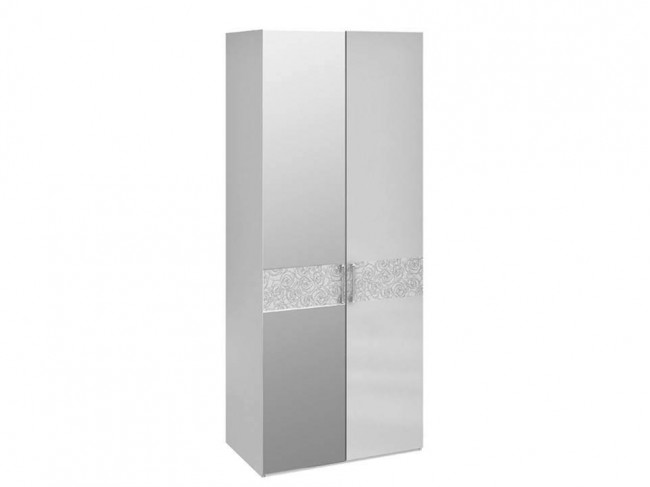 Шкаф для одежды Амели с зеркалом 1 Белый 93х228х56 МДФ, Зеркало, артикул 10027510