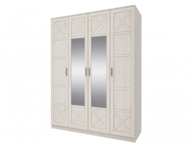 Шкаф 4 х дверный с зеркалом Лозанна Белый 160х213х59 МДФ, Зеркало, артикул 10028219