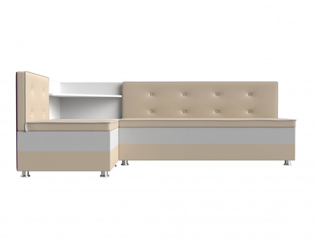 Угловой Кухонный диван, диван Милан 159х80х45 Искусственная кожа Белый, Бежевый, артикул 10028923