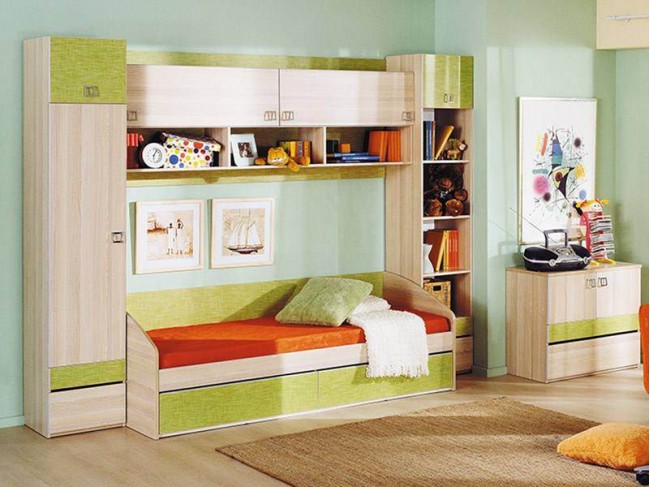 Набор мебели для детской Киви 1 ЛДСП Бежевый, Зеленый , артикул 10027301
