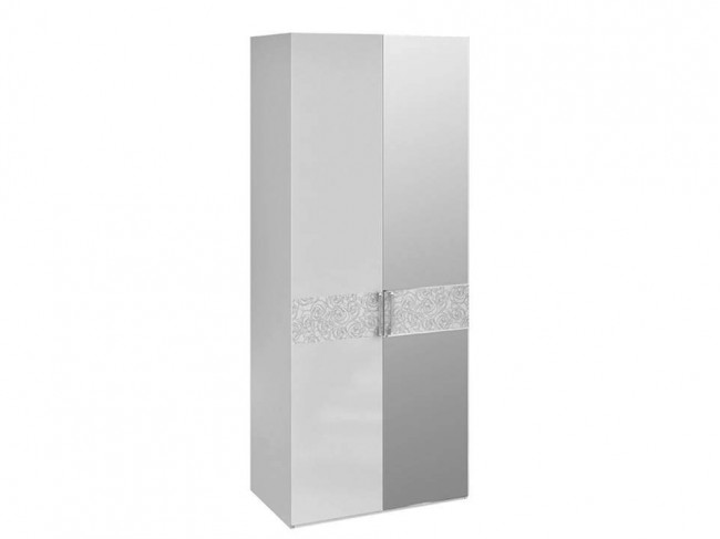 Шкаф для одежды Амели с зеркалом Белый 93х228х56 Зеркало, МДФ, артикул 10027509