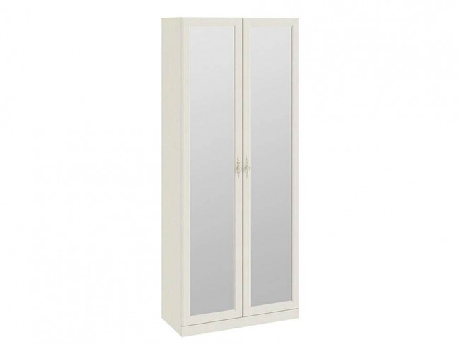 Шкаф для одежды с 2 мя зеркальными дверями Лючия Белый 89х216х42 МДФ, Зеркало, ДСП, артикул 10028136