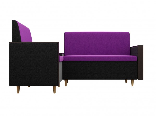 Диван, кухонный диван, уголок Модерн 185х87х125 Вельвет Фиолетовый, Черный, артикул 10077936