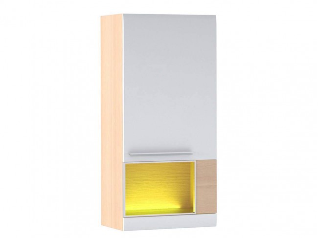 Шкаф настенный со стеклом правый Lumio 1 60х127х37 Стекло, МДФ, ЛДСП, артикул 10080905