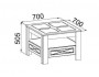 Стол журнальный Элизабет ЛДСП 70х50х70 Россия, артикул 10082406 фото 2