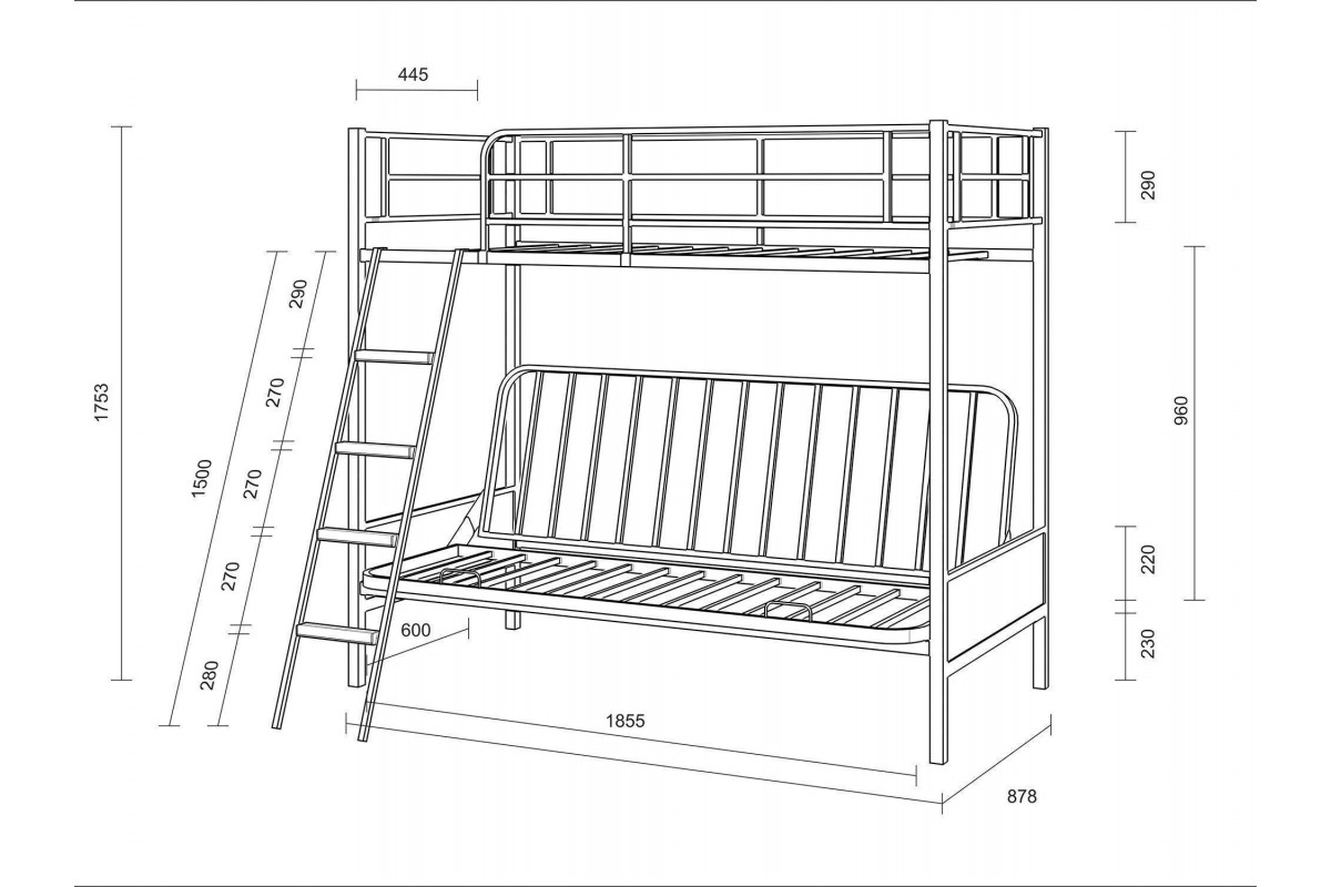 диван кровать двухъярусная сборка