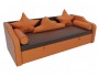 Прямой Диван Детский диван кровать Рико 209х75х102 Экокожа Коричневый, Оранжевый, артикул 10152854 фото 5