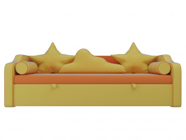 Прямой Диван Детский диван кровать Рико 209х75х102 Экокожа Оранжевый, Желтый, артикул 10152855