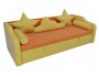 Прямой Диван Детский диван кровать Рико 209х75х102 Экокожа Оранжевый, Желтый, артикул 10152855 фото 2
