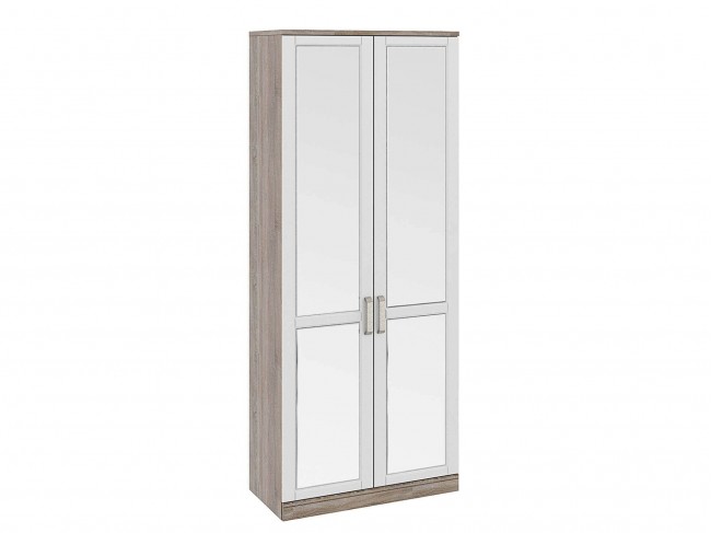 Шкаф для одежды с 2 мя зеркальными дверями Прованс Белый 90х217х44 Зеркало, МДФ, артикул 10084494