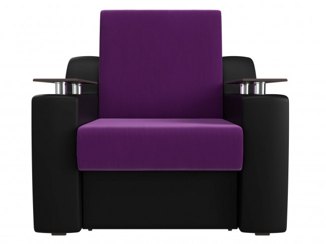 Кресло кровать Сенатор (60х190) Микровельвет Черный, Фиолетовый ЛДСП 92х93х110, артикул 10184997