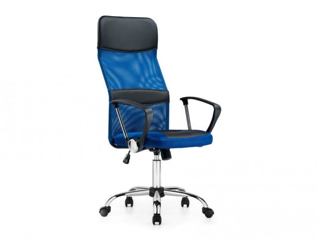Arano синее Компьютерное кресло Искусственная кожа Синий Пластик, Хромированный металл 65х119х65, артикул 10262274