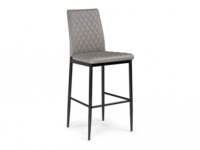 Teon серый / черный Барный стул Окрашенный металл Серый 100х50, артикул 10264106