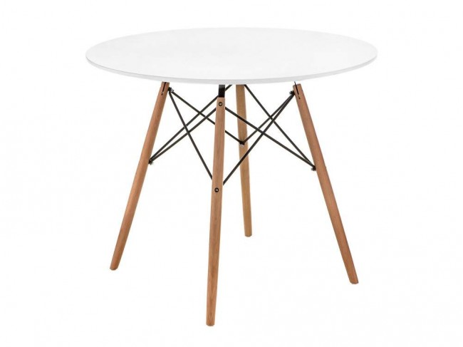 Table 90 white / wood Стол деревянный Белый, Белый Массив бука 90х72х90 , артикул 10262192